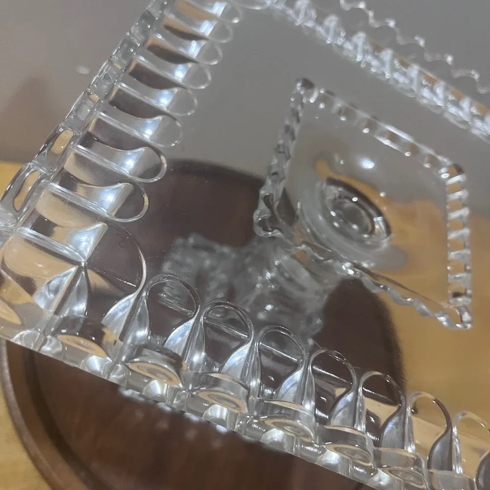 Vtg Adams & Co EAPG Crystal Wedding Cake Stand 1890s Victorian Clear Glass